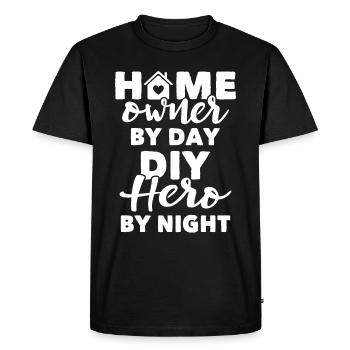 Propriétaire - T-shirt Premium bio Homme - noir - Devant - Nico (187cm)