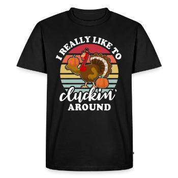 Turkey Thanksgiving - Men's Premium Organic T-Shirt - black - Front - Nico (187cm)