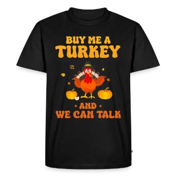 Turkey Thanksgiving - Men's Premium Organic T-Shirt - black - Front - Nico (187cm)