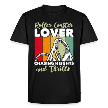 Montagnes russes Amateurs de montagnes russes - T-shirt Premium bio Homme - noir - Devant - Nico (187cm)