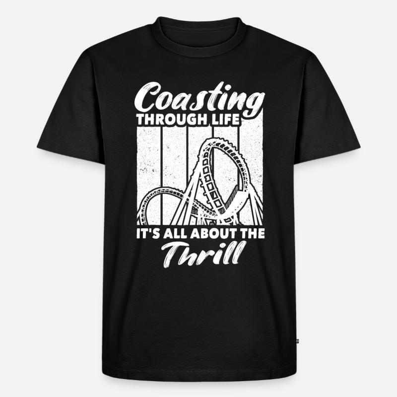 Achterbahn Roller Coaster - Männer Premium Bio T-Shirt - Schwarz