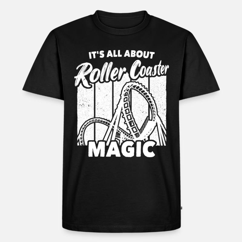 Achterbahn Roller Coaster - Männer Premium Bio T-Shirt - Schwarz