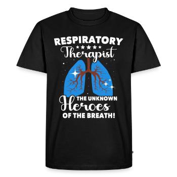 Inhalothérapeute Respiration pulmonaire - T-shirt Premium bio Homme - noir - Devant - Nico (187cm)