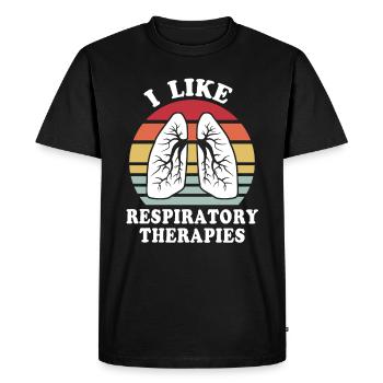 Inhalothérapeute Thérapie respiratoire - T-shirt Premium bio Homme - noir - Devant - Nico (187cm)