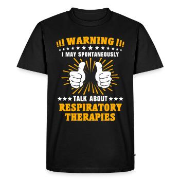 Inhalothérapeute Thérapie respiratoire - T-shirt Premium bio Homme - noir - Devant - Nico (187cm)