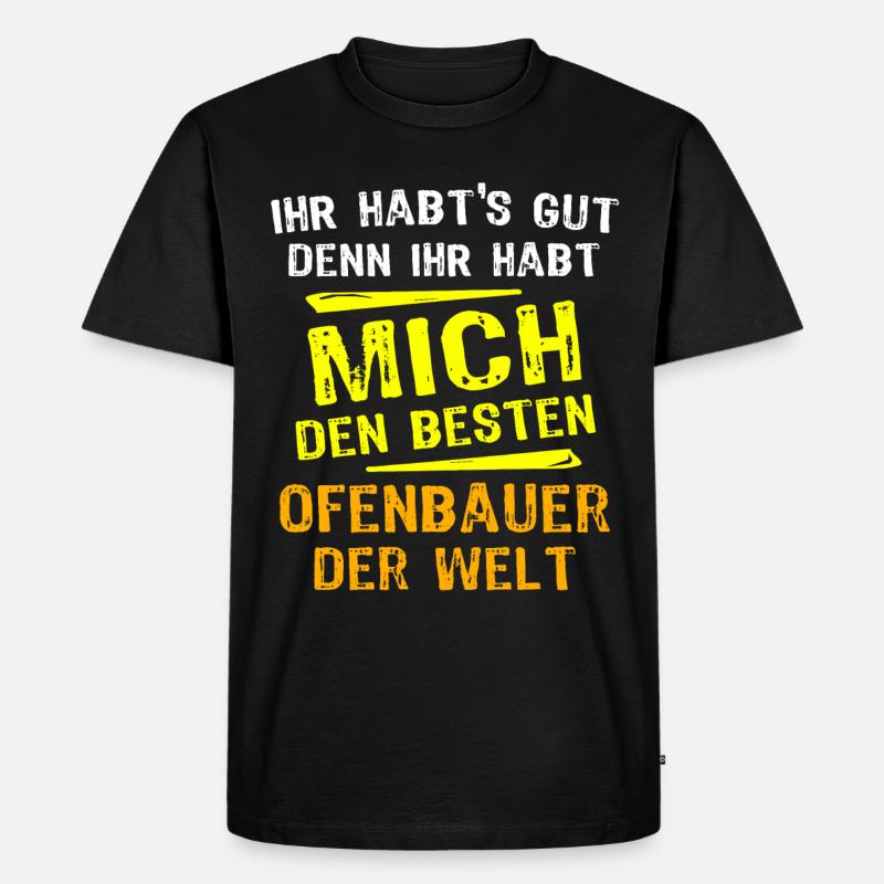 Ofenbauer Geschenk - Männer Premium Bio T-Shirt - Schwarz