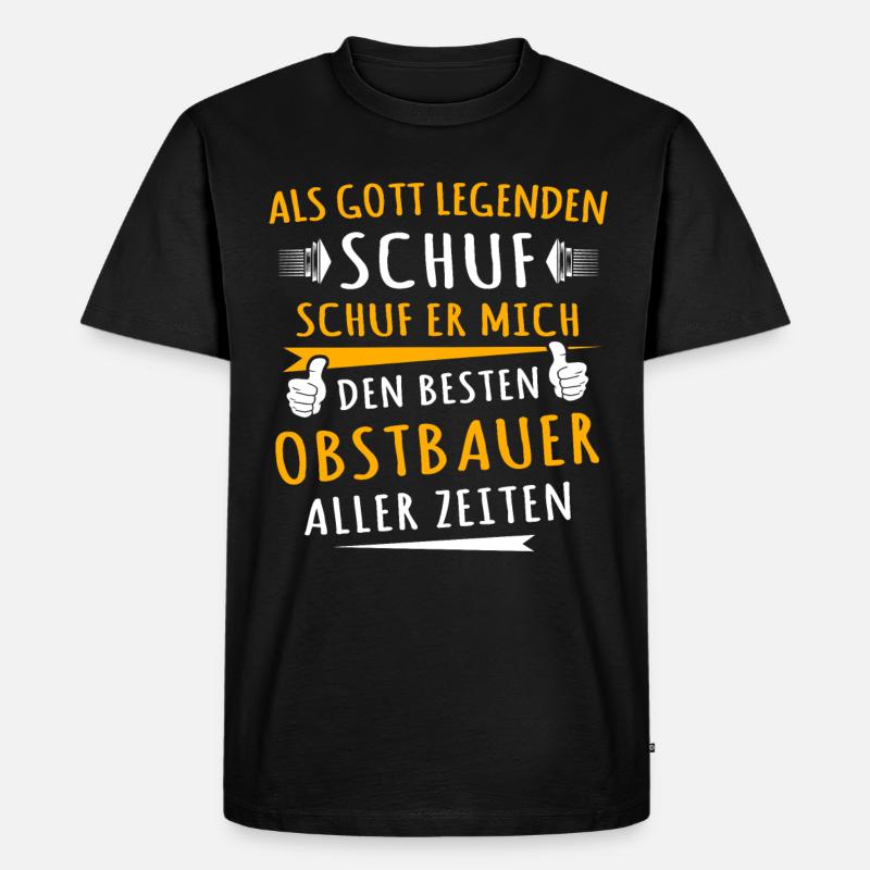 Obstbauer - Männer Premium Bio T-Shirt - Schwarz