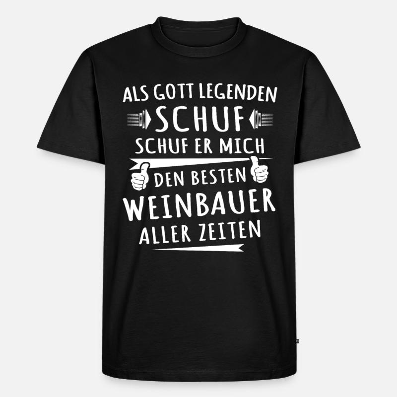 Weinbauer - Männer Premium Bio T-Shirt - Schwarz