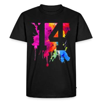 14 YEARS 14TH BIRTHDAY - Men's Premium Organic T-Shirt - black - Front - Nico (187cm)