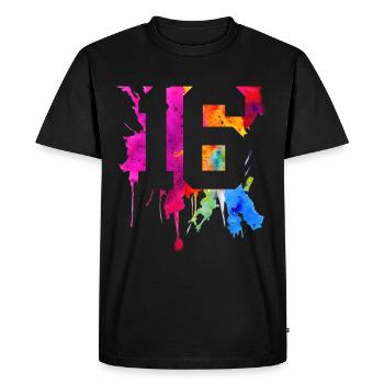 16 ANS 16E ANNIVERSAIRE - T-shirt Premium bio Homme - noir - Devant - Nico (187cm)