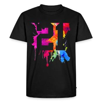 21 ANS 21E ANNIVERSAIRE - T-shirt Premium bio Homme - noir - Devant - Nico (187cm)