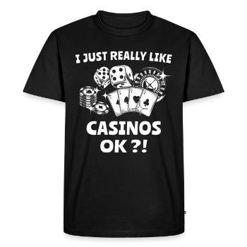Casino Gamblers - Men's Premium Organic T-Shirt - black - Front - Nico (187cm)