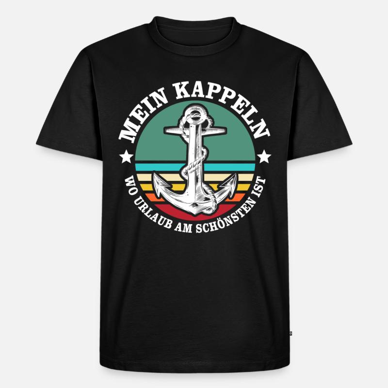 Kappeln Urlaub - Männer Premium Bio T-Shirt - Schwarz