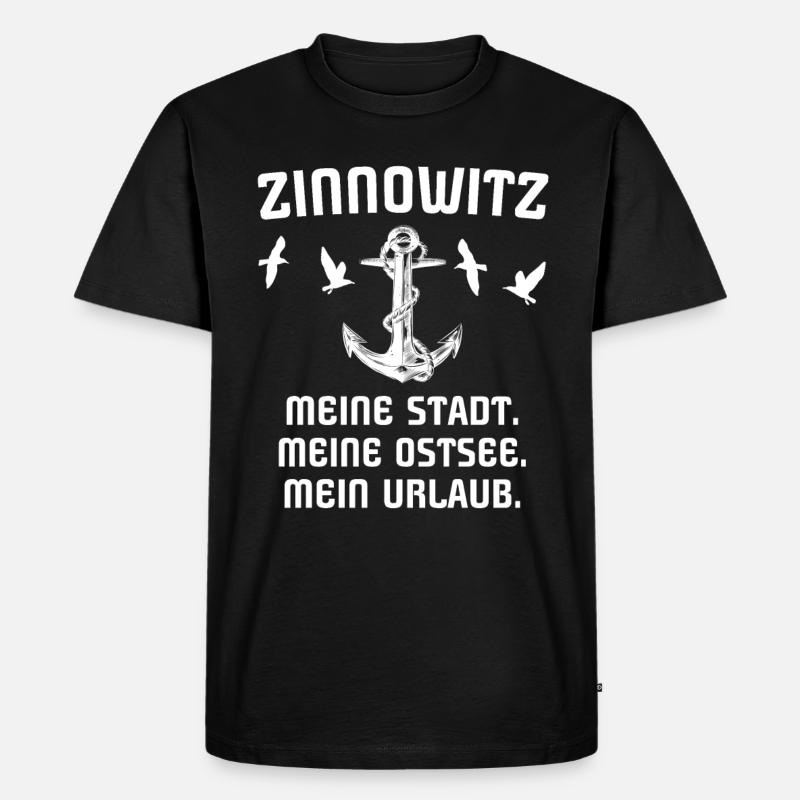 Zinnowitz - Männer Premium Bio T-Shirt - Schwarz
