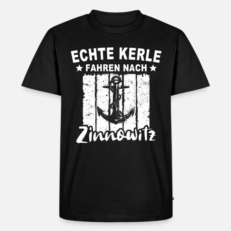 Zinnowitz - Männer Premium Bio T-Shirt - Schwarz