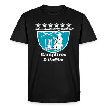 Campfires and Coffee - Men's Premium Organic T-Shirt - black - Front - Nico (187cm)