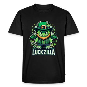 Luckzilla Dragon de la Saint-Paddy - T-shirt Premium bio Homme - noir - Devant - Nico (187cm)
