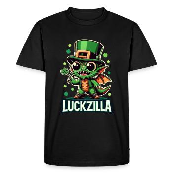 Luckzilla Dragon de la Saint-Paddy - T-shirt Premium bio Homme - noir - Devant - Nico (187cm)
