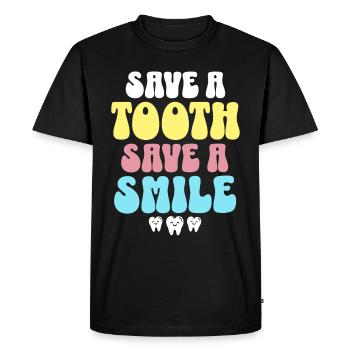 Dentiste Soins dentaires Dentiste rétro - T-shirt Premium bio Homme - noir - Devant - Nico (187cm)