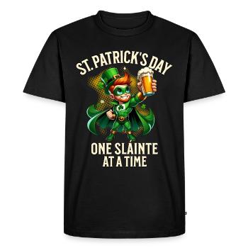 Fête de la Saint-Patrick - T-shirt Premium bio Homme - noir - Devant - Nico (187cm)