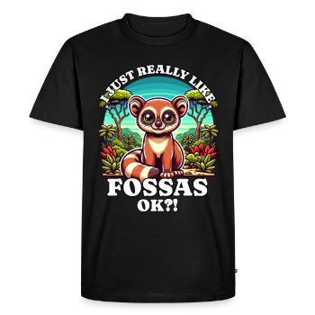 I like Fossas - Men's Premium Organic T-Shirt - black - Front - Nico (187cm)