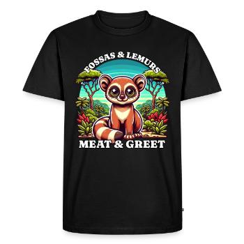 Lemurs Fossas - Men's Premium Organic T-Shirt - black - Front - Nico (187cm)