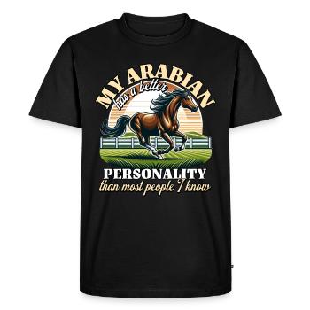 Cavalier arabe - T-shirt Premium bio Homme - noir - Devant - Nico (187cm)