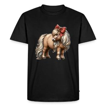 Poney Shetland Cheval - T-shirt Premium bio Homme - noir - Devant - Nico (187cm)
