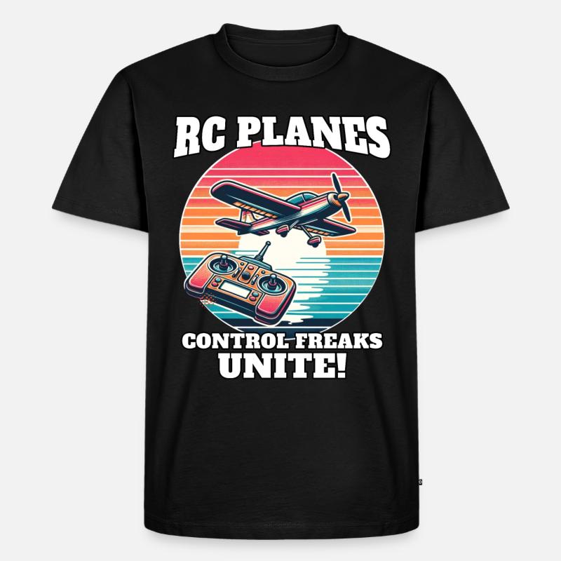 Modellflugzeug Modellflieger - Männer Premium Bio T-Shirt - Schwarz