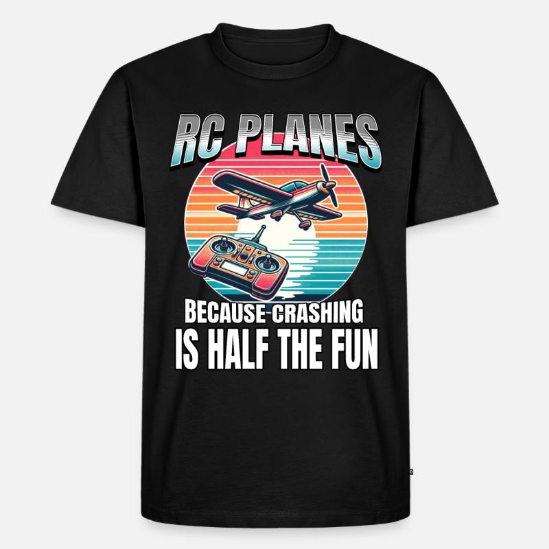 Modellflugzeug RC Flugzeug - Männer Premium Bio T-Shirt - Schwarz