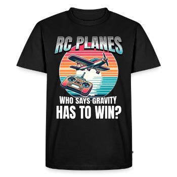 Model Airplane Model Airplane - Men's Premium Organic T-Shirt - black - Front - Nico (187cm)