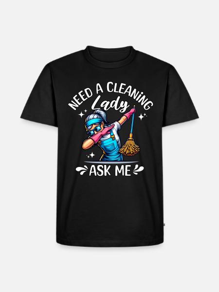 Cleaning lady cleaner - Men's Premium Organic T-Shirt - black