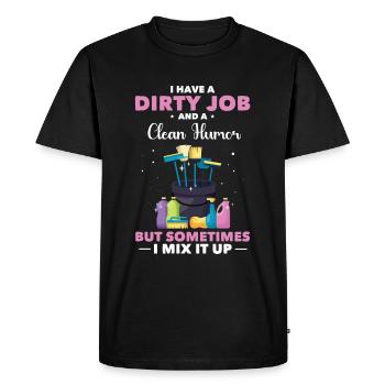 Cleaning lady - Men's Premium Organic T-Shirt - black - Front - Nico (187cm)