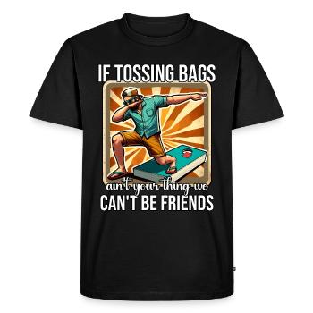 Cornhole Gift - Men's Premium Organic T-Shirt - black - Front - Nico (187cm)