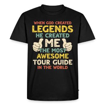 Tour Guide - Men's Premium Organic T-Shirt - black - Front - Nico (187cm)