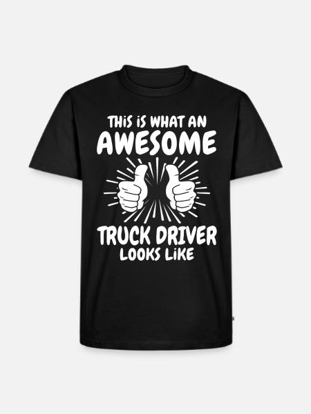LKW Fahrer - Männer Premium Bio T-Shirt - Schwarz