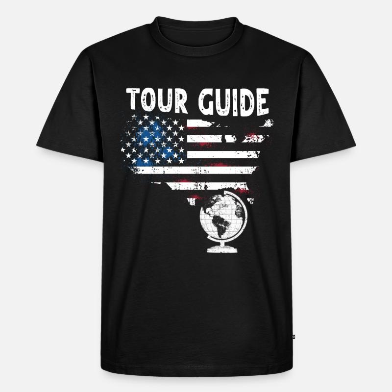 Tour Guide - Männer Premium Bio T-Shirt - Schwarz