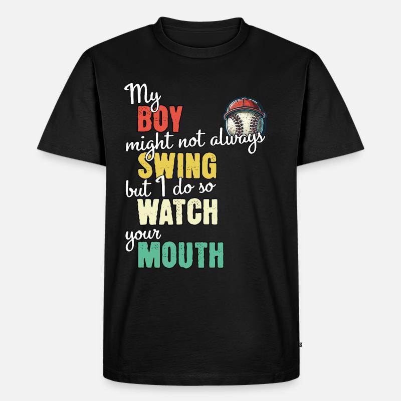 Baseball - Männer Premium Bio T-Shirt - Schwarz