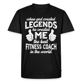 Best Fitness Coach Legend - Men's Premium Organic T-Shirt - black - Front - Nico (187cm)