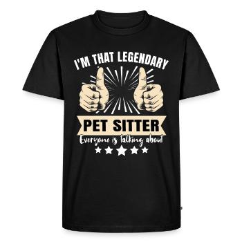 Legendary Pet Sitter - Men's Premium Organic T-Shirt - black - Front - Nico (187cm)