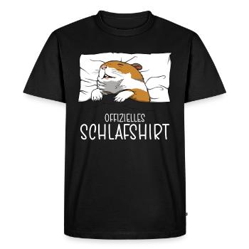 Official Sleep Shirt Hamster Pajamas - Men's Premium Organic T-Shirt - black - Front - Nico (187cm)