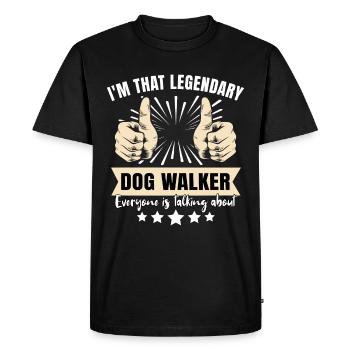 Legendary Dog Walker - Men's Premium Organic T-Shirt - black - Front - Nico (187cm)