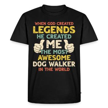 Dog Walker Hundegänger - Men's Premium Organic T-Shirt - black - Front - Nico (187cm)
