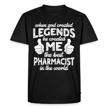 Best Pharmacist Legend - Men's Premium Organic T-Shirt - black - Front - Nico (187cm)