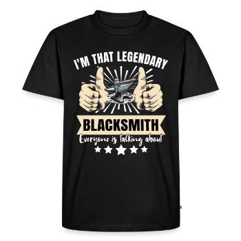 Legendary Blacksmith - Men's Premium Organic T-Shirt - black - Front - Nico (187cm)