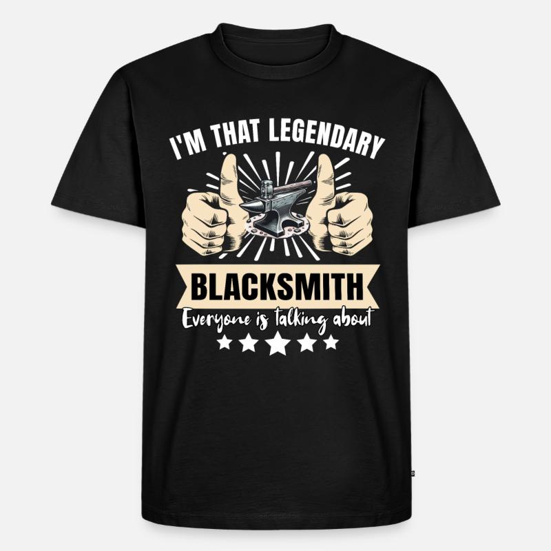 Legendärer Schmied - Männer Premium Bio T-Shirt - Schwarz
