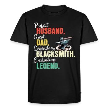 Blacksmith Dad - Men's Premium Organic T-Shirt - black - Front - Nico (187cm)