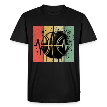 Basket-ball rétro - T-shirt Premium bio Homme - noir - Devant - Nico (187cm)