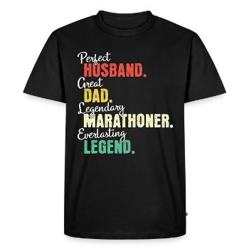 Marathon Runner Dad - Men's Premium Organic T-Shirt - black - Front - Nico (187cm)