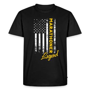 Légende du marathonien - T-shirt Premium bio Homme - noir - Devant - Nico (187cm)